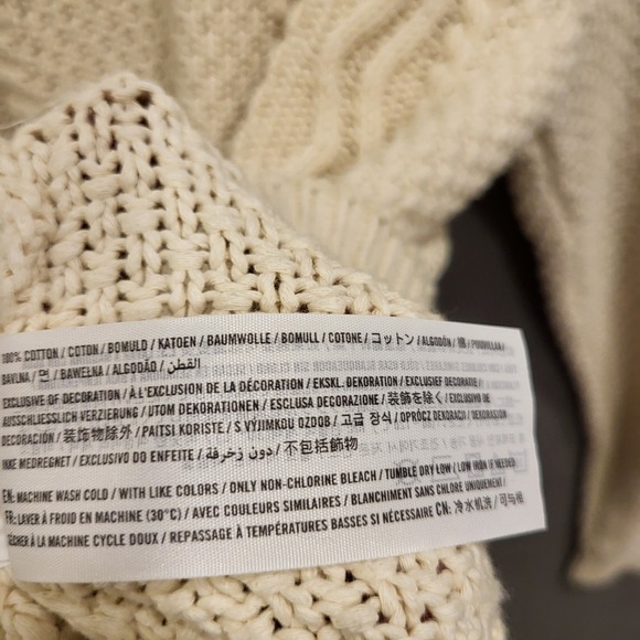 Abercrombie & Fitch Cable Knit Sweater Mens XLarge Fisherman Old Money Cozy Warm - Picture 4 of 7